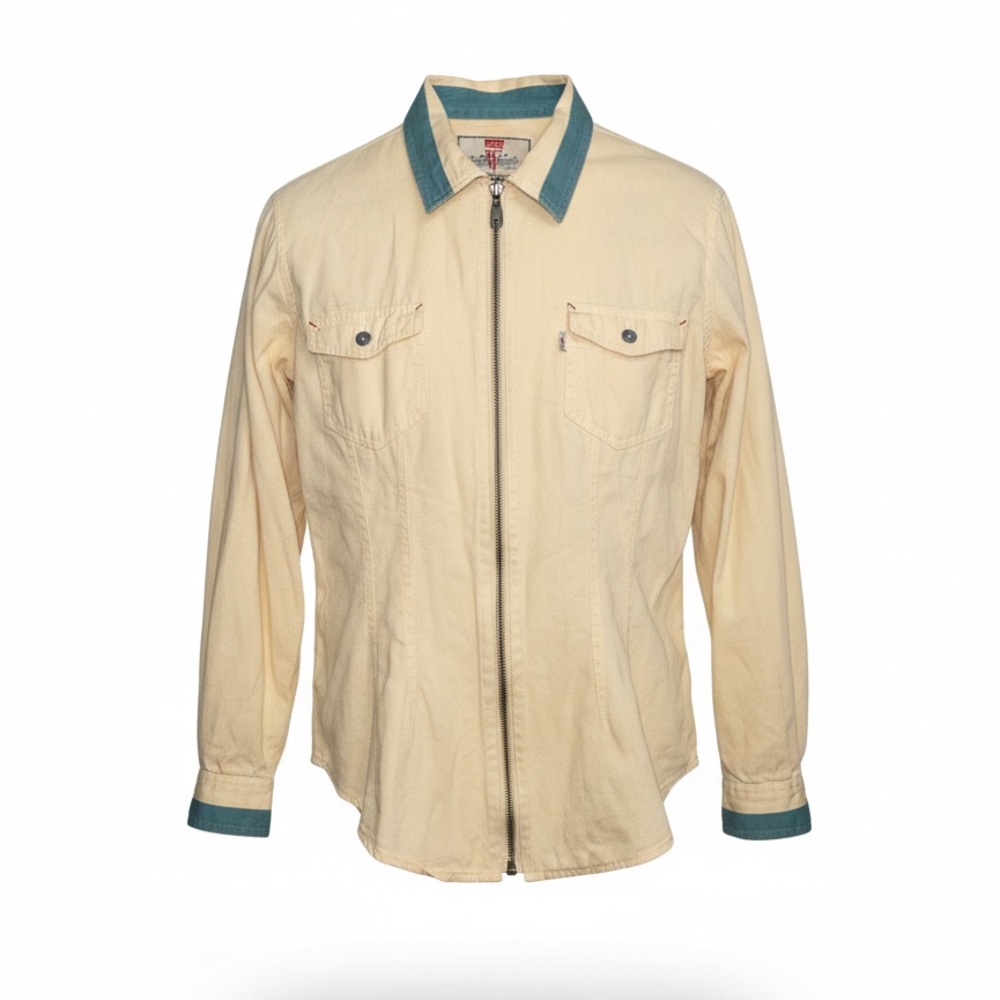 Vintage Levi’s Women's Cream Top with Teal Accents - Picture 8 of 9